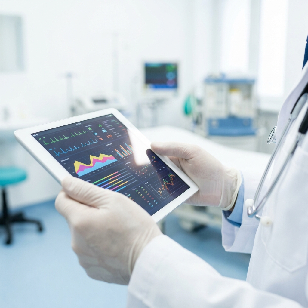 Doctor checking safety information